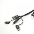 InnozÂ® InnoLink 3-in-1 Nylon Cable - Black (2m) - MFI Certified InnoLink Charging/Transfer Cable - Type-C, Micro USB, Lightning - Nylon Braided, Aluminium Shell