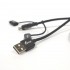 InnozÂ® InnoLink 3-in-1 Nylon Cable - Black (2m) - MFI Certified InnoLink Charging/Transfer Cable - Type-C, Micro USB, Lightning - Nylon Braided, Aluminium Shell