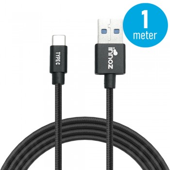 InnozÂ® InnoLink USB 3.1 to Type-C 5Gbps Super Speed Transfer & 5V/3A  High Speed Charging Cable - Black (1m)