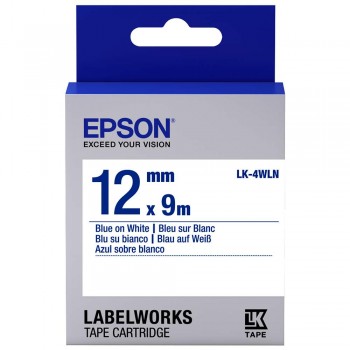 Epson 12mm Blue on White Tape C53S654503 (Item No: EPS LK-4WLN)