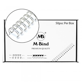 Double Wire Bind 3:1 A4 - 5/8"(16mm) X 34 Loops, 50 pcs/box, Silver