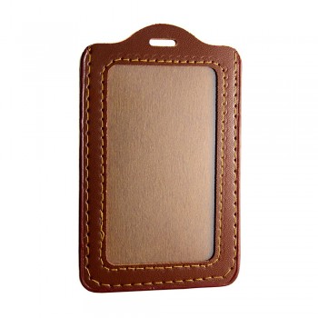 Leather Name Tag Potrait Brown (54x85mm)