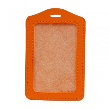 Leather Name Tag Potrait Orange (54x85mm)