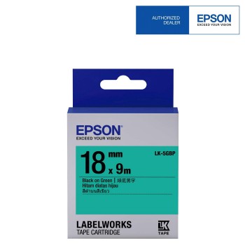 Epson 18mm x 9m Black on Green Tape C53S655519 (Item No: EPS LK-5GBP)