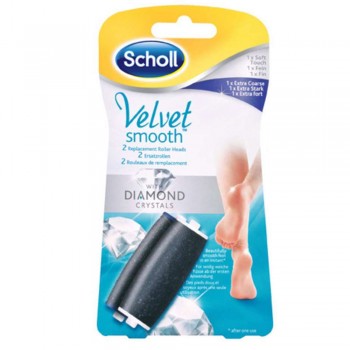 Scholl Velvet Smooth Replacement Roller Heads (Extra Coarse+Soft Touch)